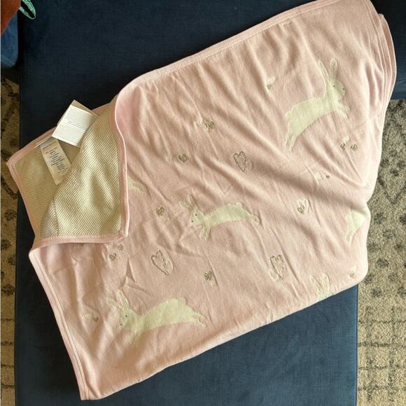 NWT Pottery Barn bunny and hearts blanket - Picture 1 of 3